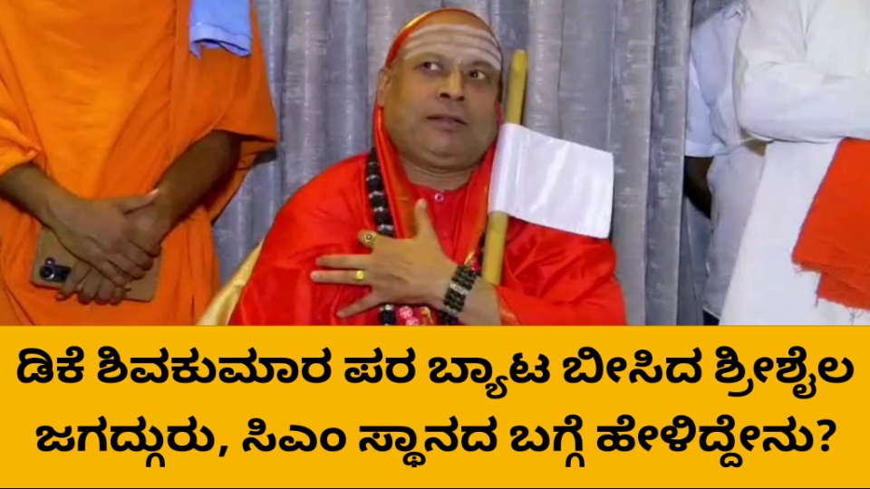 ಡಿಕೆ ಶಿವಕುಮಾರ್ ಪರ ಬ್ಯಾಟ ಬೀಸಿದ ಶ್ರೀಶೈಲ ಜಗದ್ಗುರು